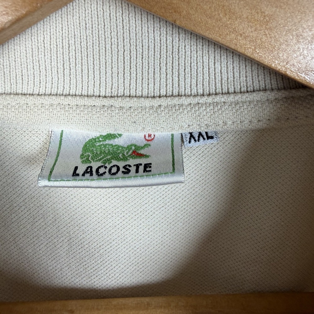 Lacoste Classic Fit Polo Shirt Men's 2XL Cotton Petit Piqué Short Sleeve Tan - Picture 3 of 9